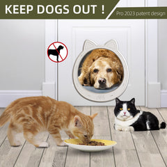 Classicmacher cat door installation process shows simple fit with no training required.