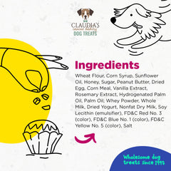 Claudia's Canine Bakery pink birthday cookie clamshell side view highlights party-ready snack.