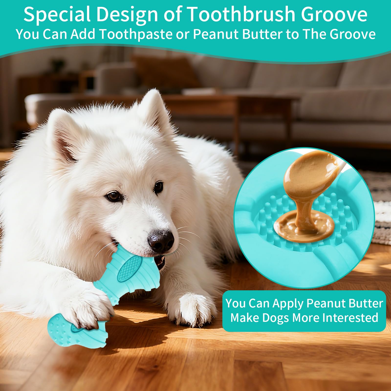 ClawClawHome puppy teething blue; soothing relief during teething.
