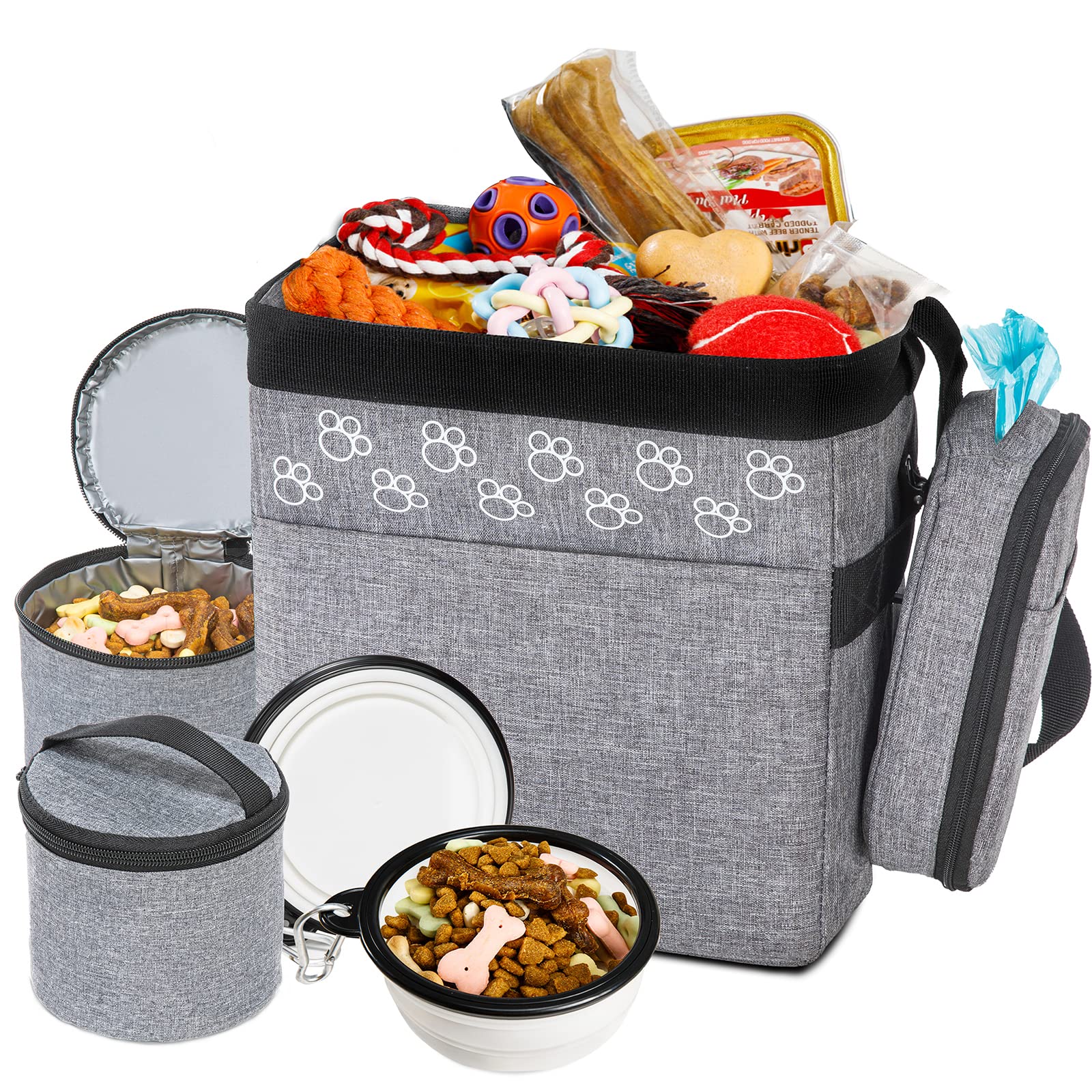 CLAWIST dog travel bag in use during weekend trip demonstrates portable organization