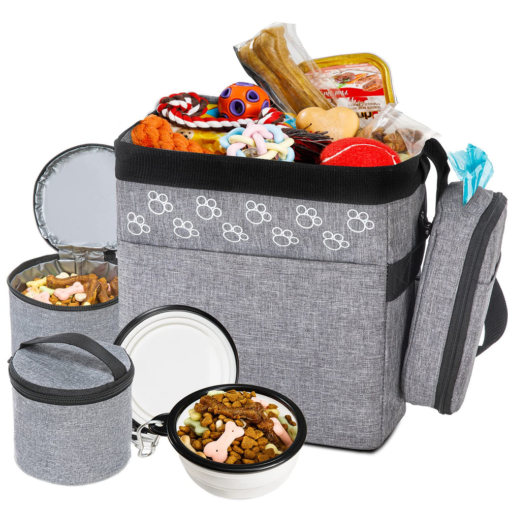 CLAWIST dog travel bag in use during weekend trip demonstrates portable organization