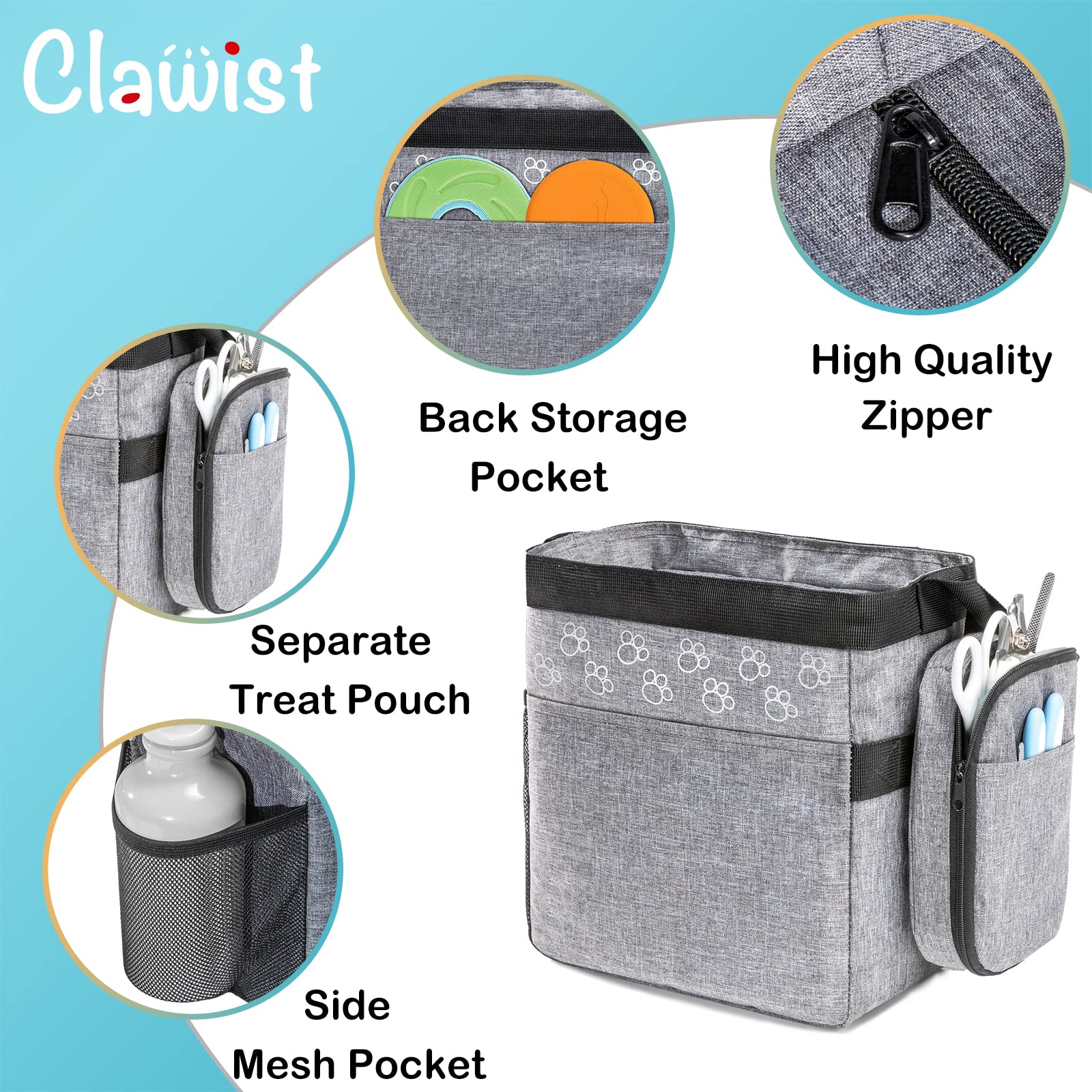 CLAWIST dog travel bag two food containers keep meals organized during adventures