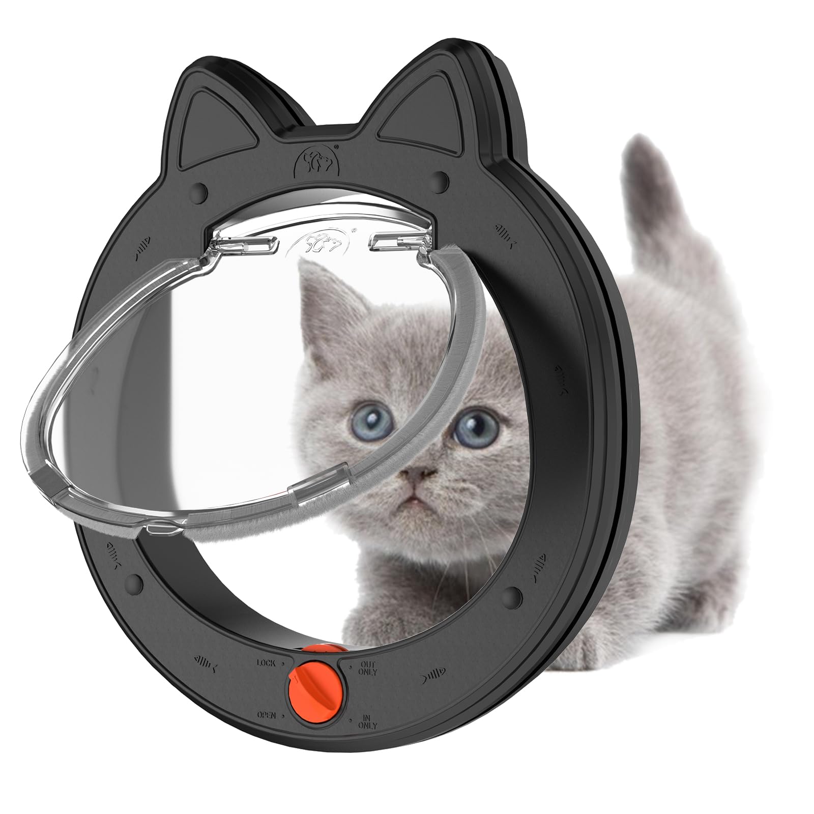 ClawJaw pet door front view highlights durable frame for easy pet access through interior or exterior doors.