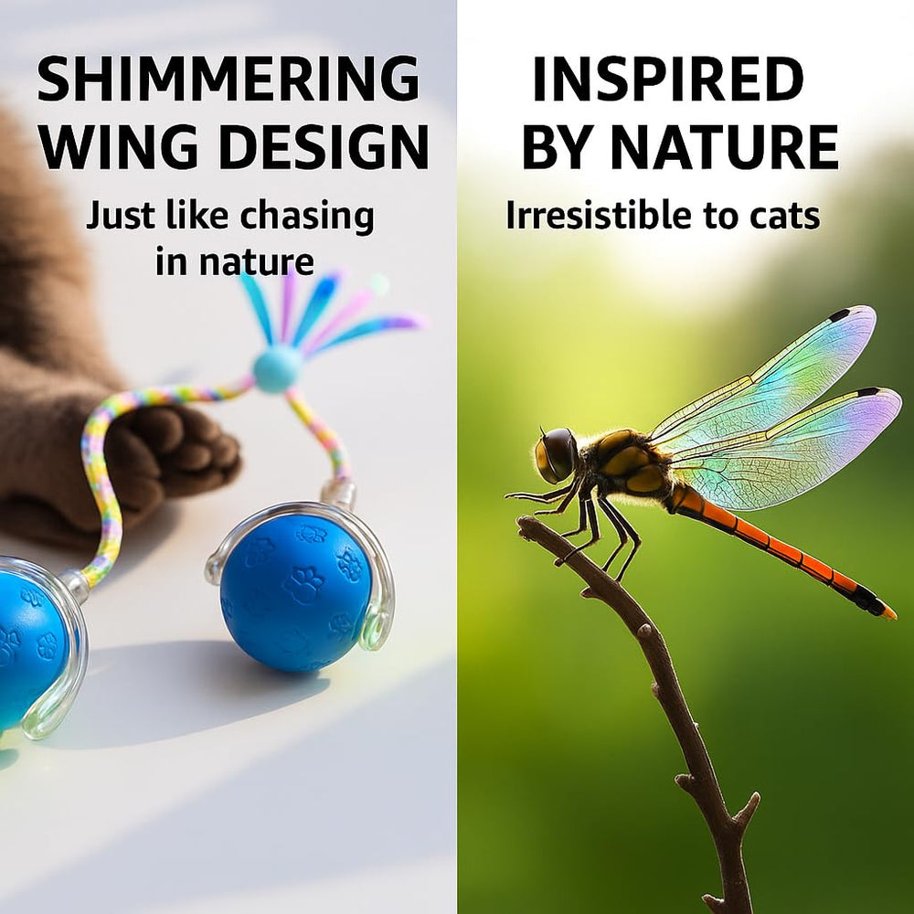 Clawped dragonfly wing design evokes natural movement to trigger hunting instincts.