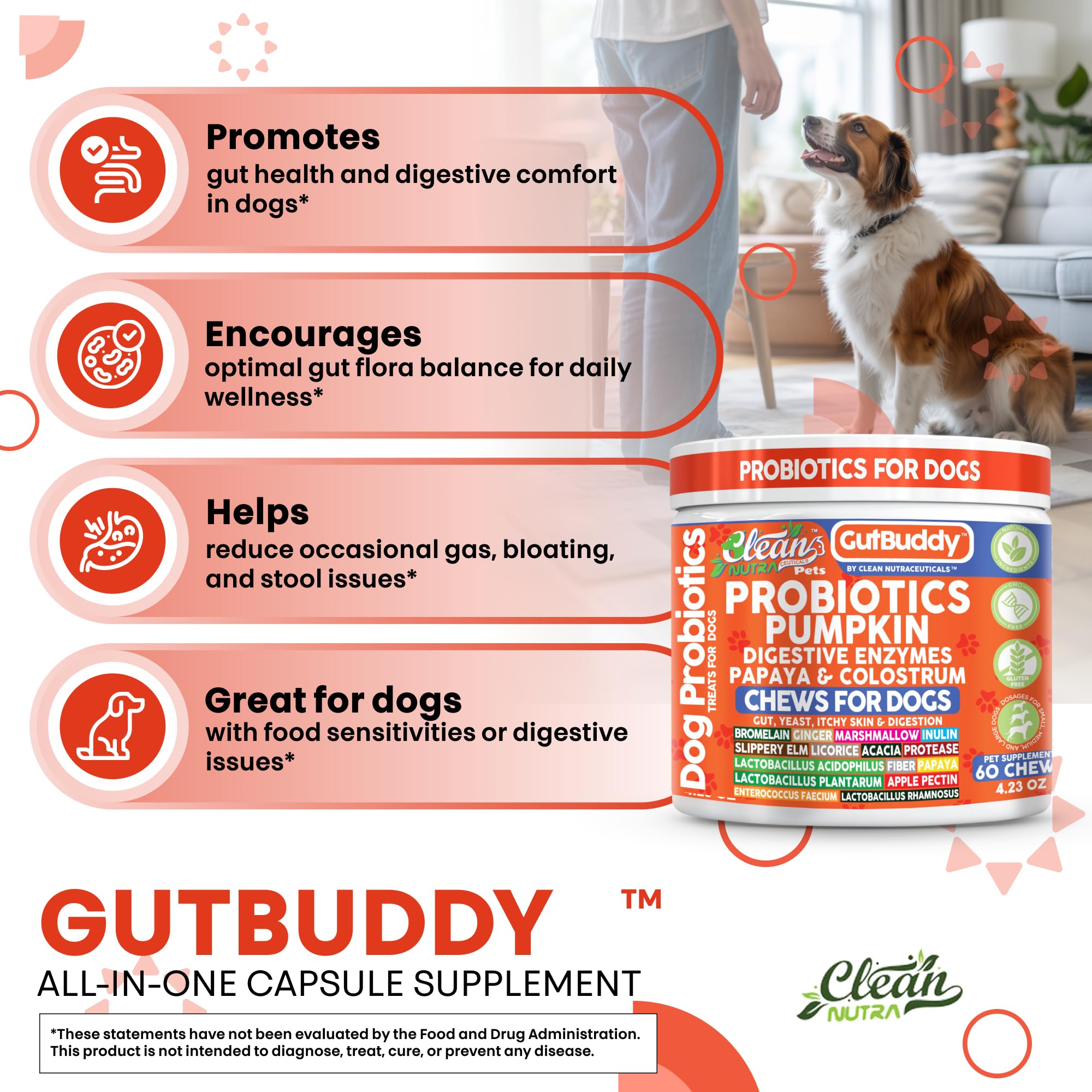 Clean Nutraceuticals inulin-fiber prebiotic supports balanced gut flora