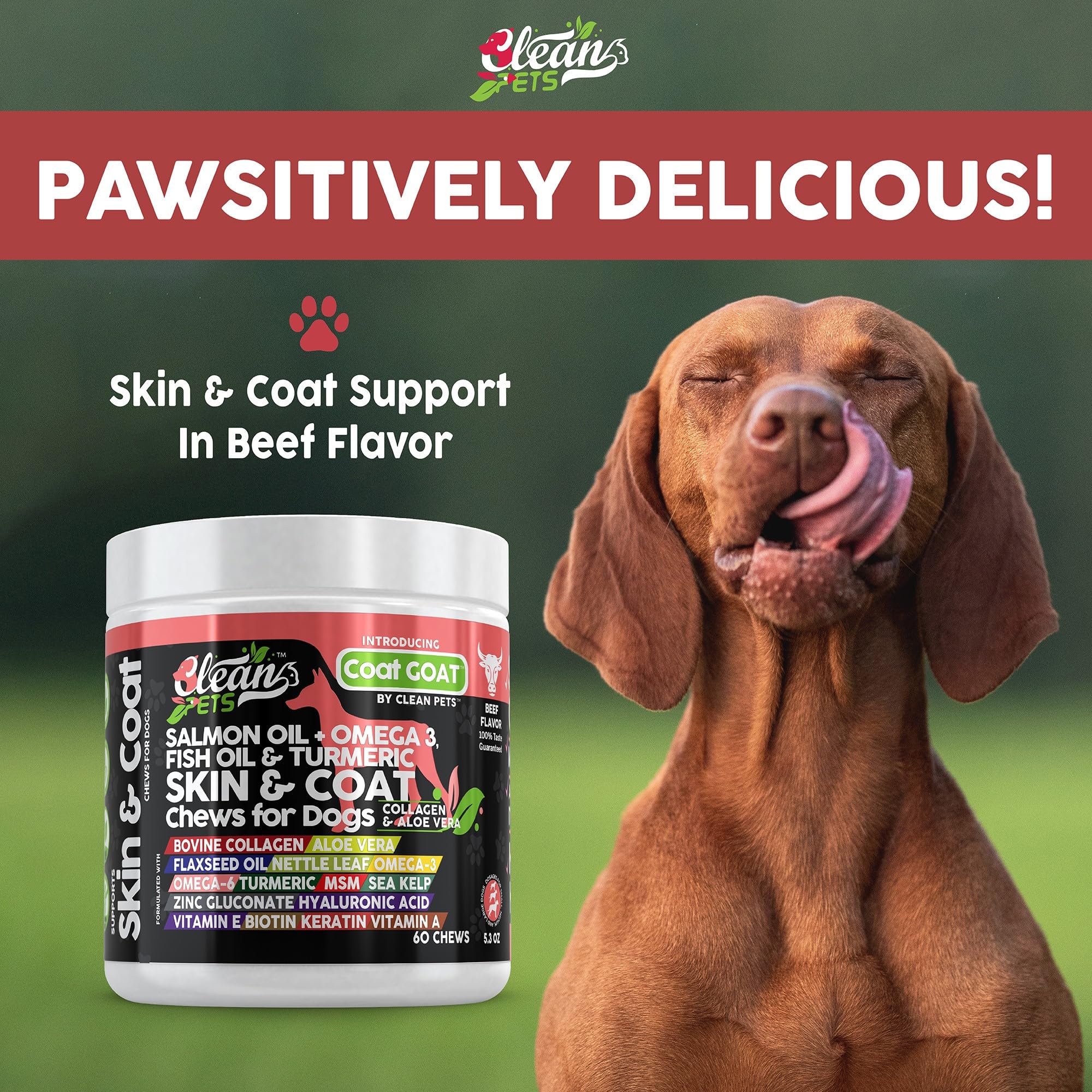 Clean Pets flaxseed dog skin nourishment for moisture balance.