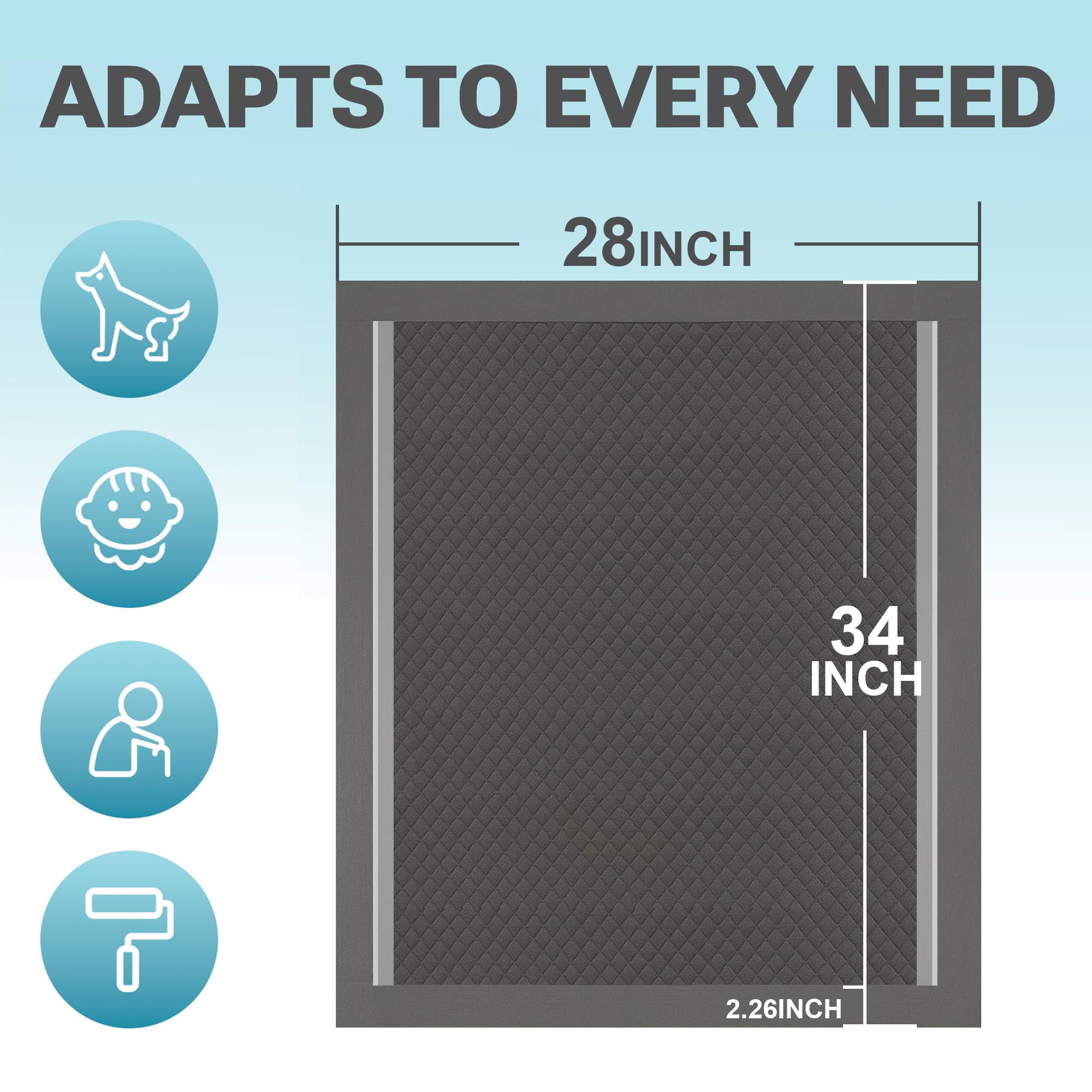 CLEAN SPACES Charcoal Puppy Pads soft top layer offering gentle protection for pets and households