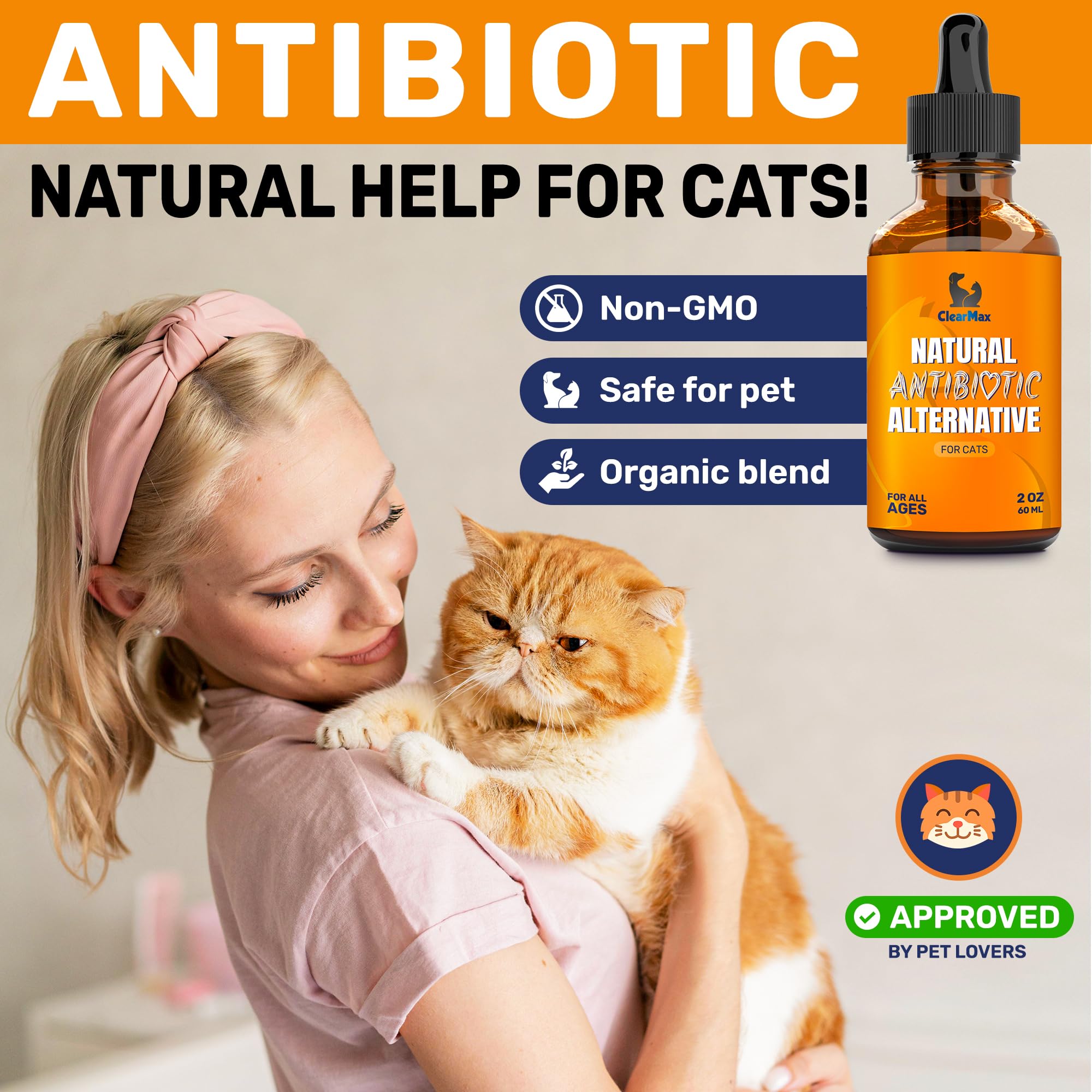 Clear Max Cat illustration shows cats of all sizes for universal use.