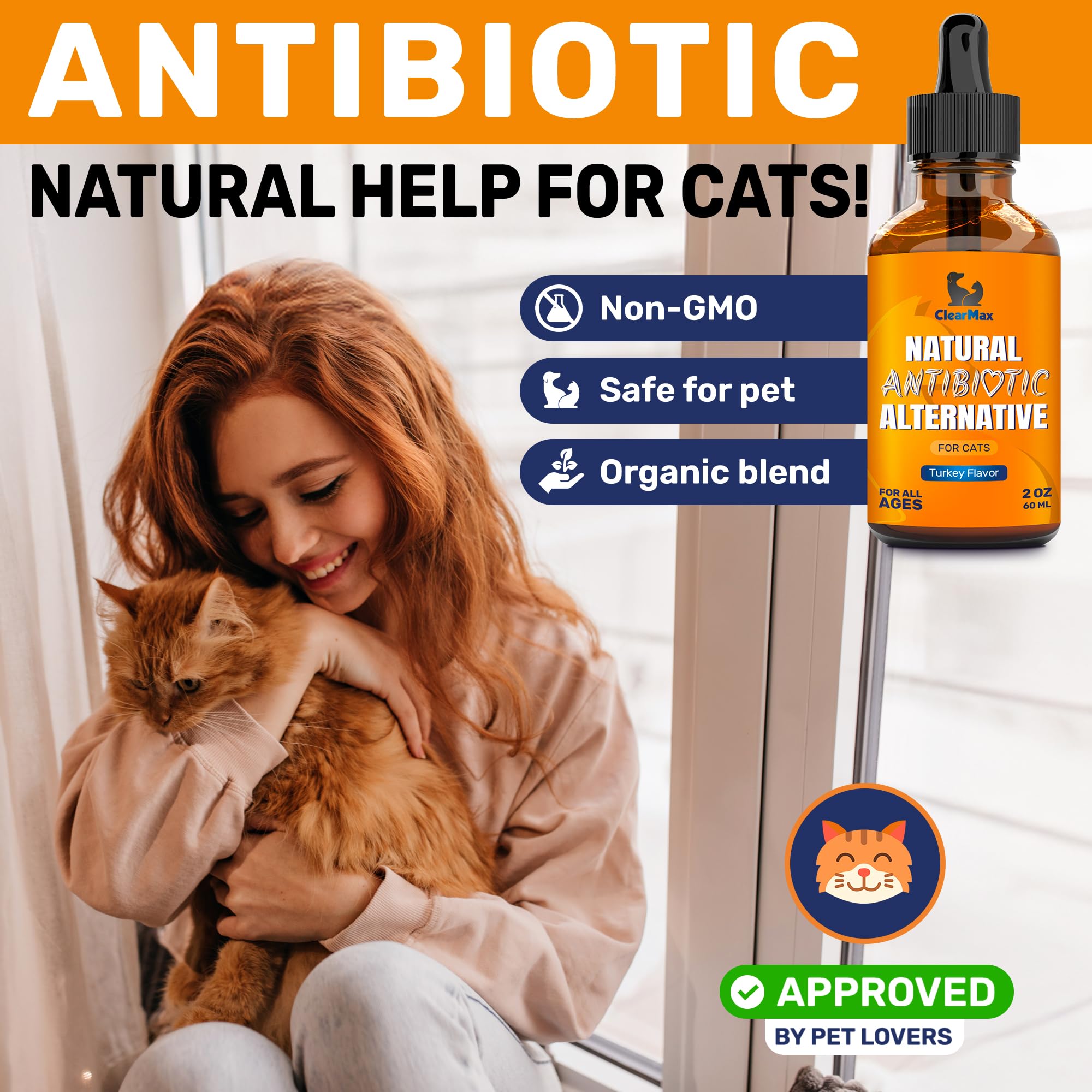 Clear Max label highlights organic ingredients for natural immune support.