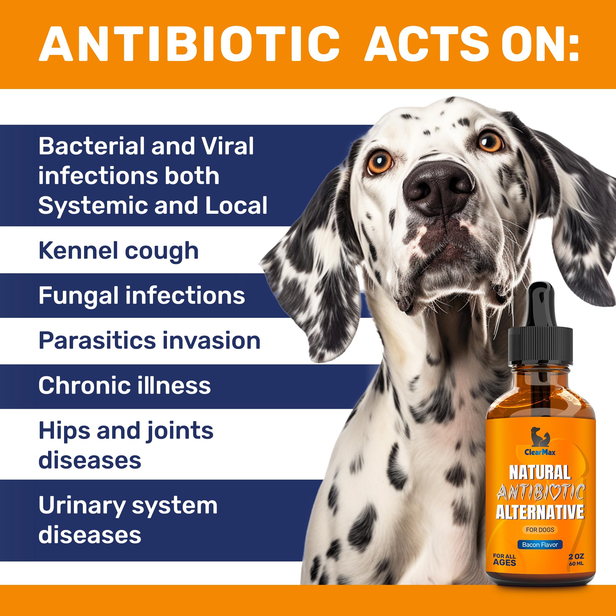 Clear Max dog antibiotics bacon-flavor pour highlights tasty delivery
