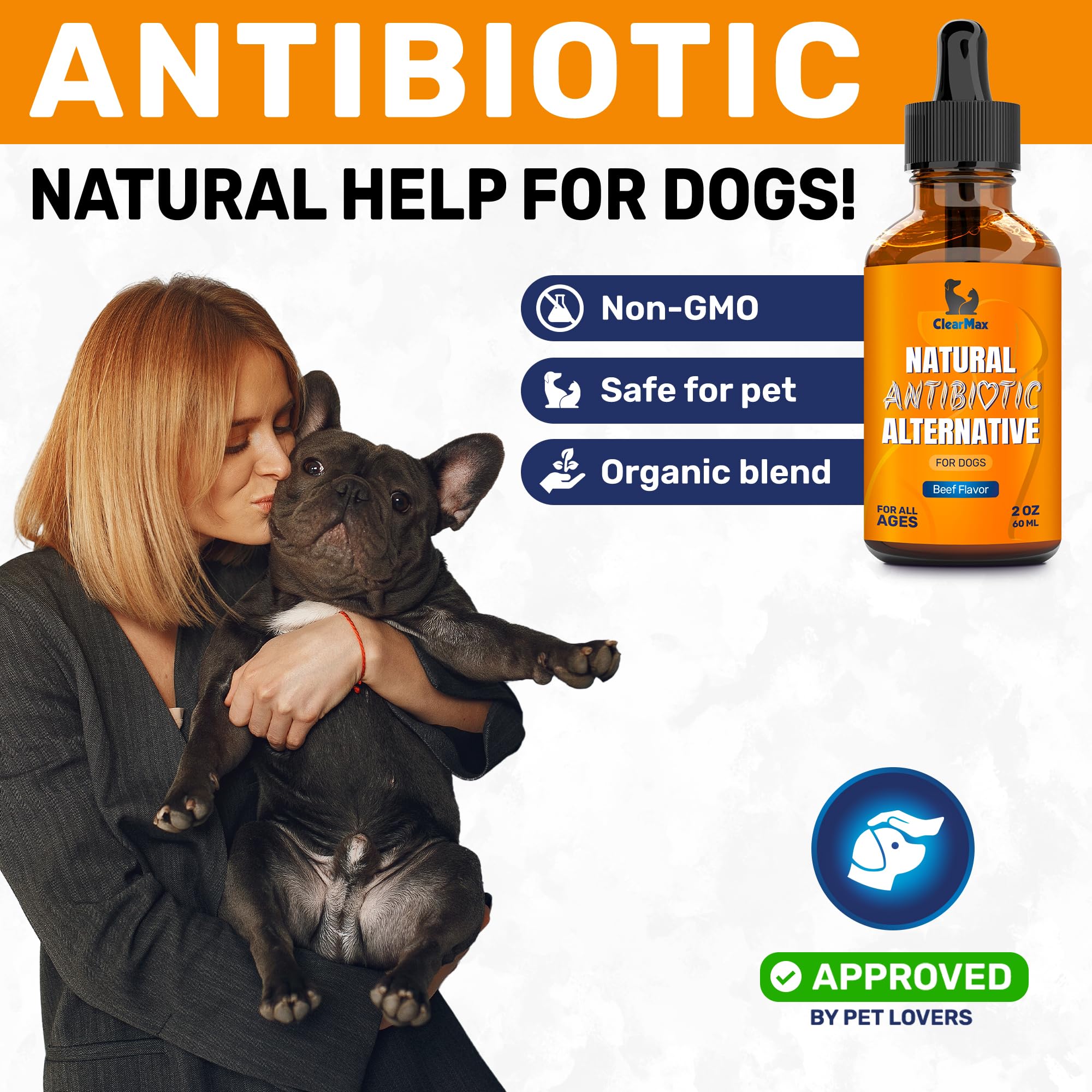 Clear Max dog antibiotics in use illustrating gentle absorption for infection support.