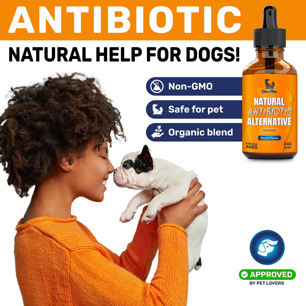 Clear Max dog antibiotics ingredient list emphasizes organic formula