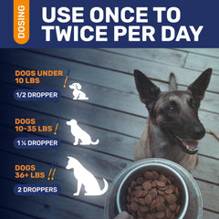 Clear Max dogs urinary support bottle highlights kidney and bladder comfort features.
