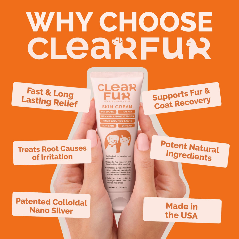 ClearFur cat-skin soothing cream applied to feline irritation offers gentle relief