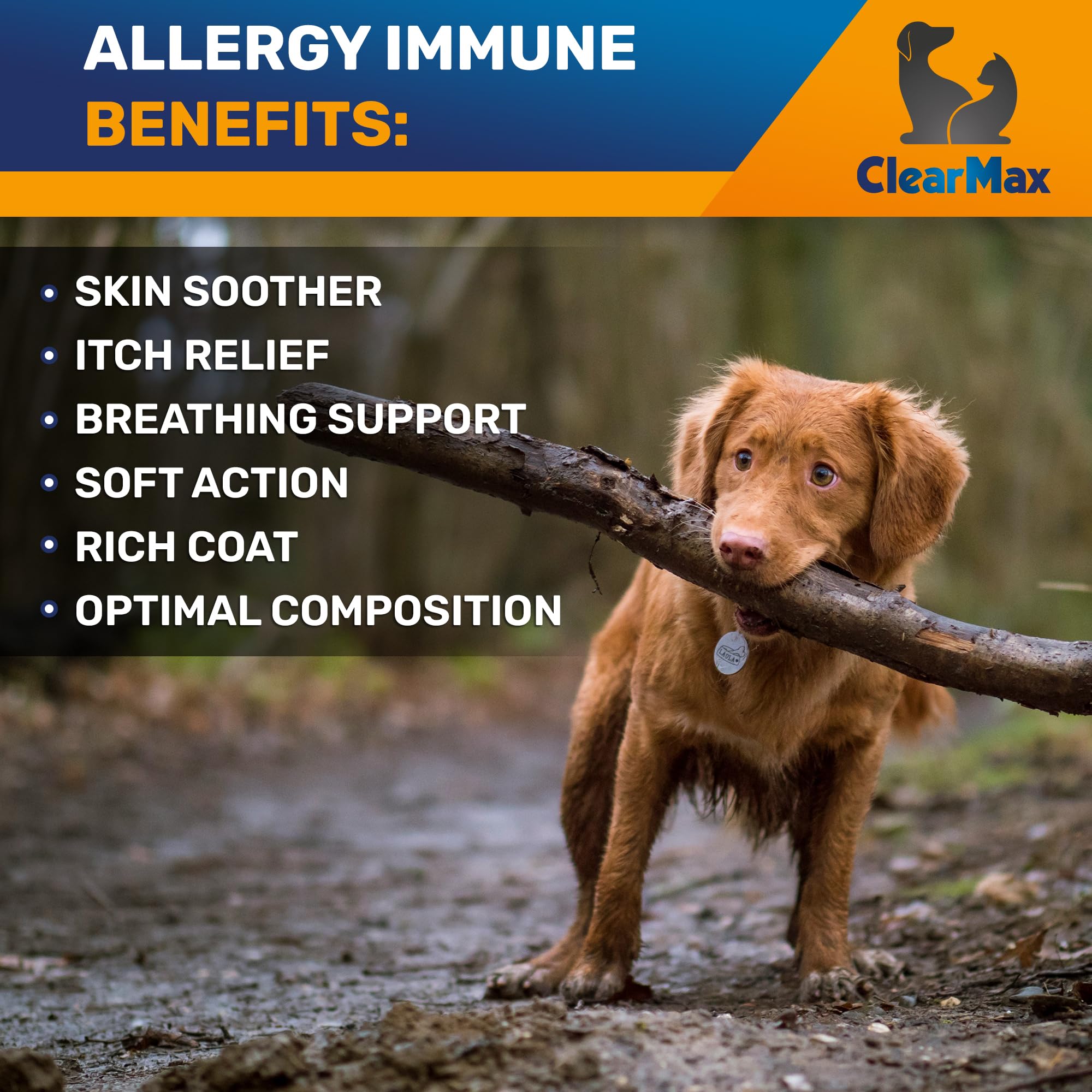 Clear Max olive leaf drops highlight a GMO-free allergy supplement.