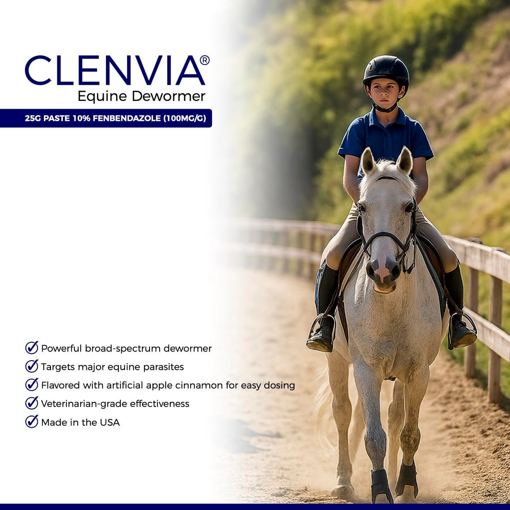 CLENVIA horse paste dose markings close-up for stress-free administration and predictable treatment