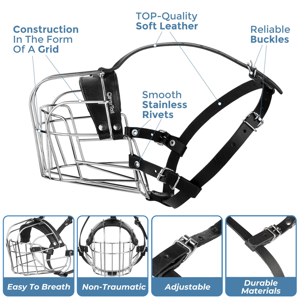 CleverTail muzzle design allows breathing and water during walks and grooming