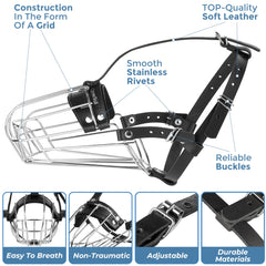 CleverTail muzzle design allows breathing and drinking during visits and training