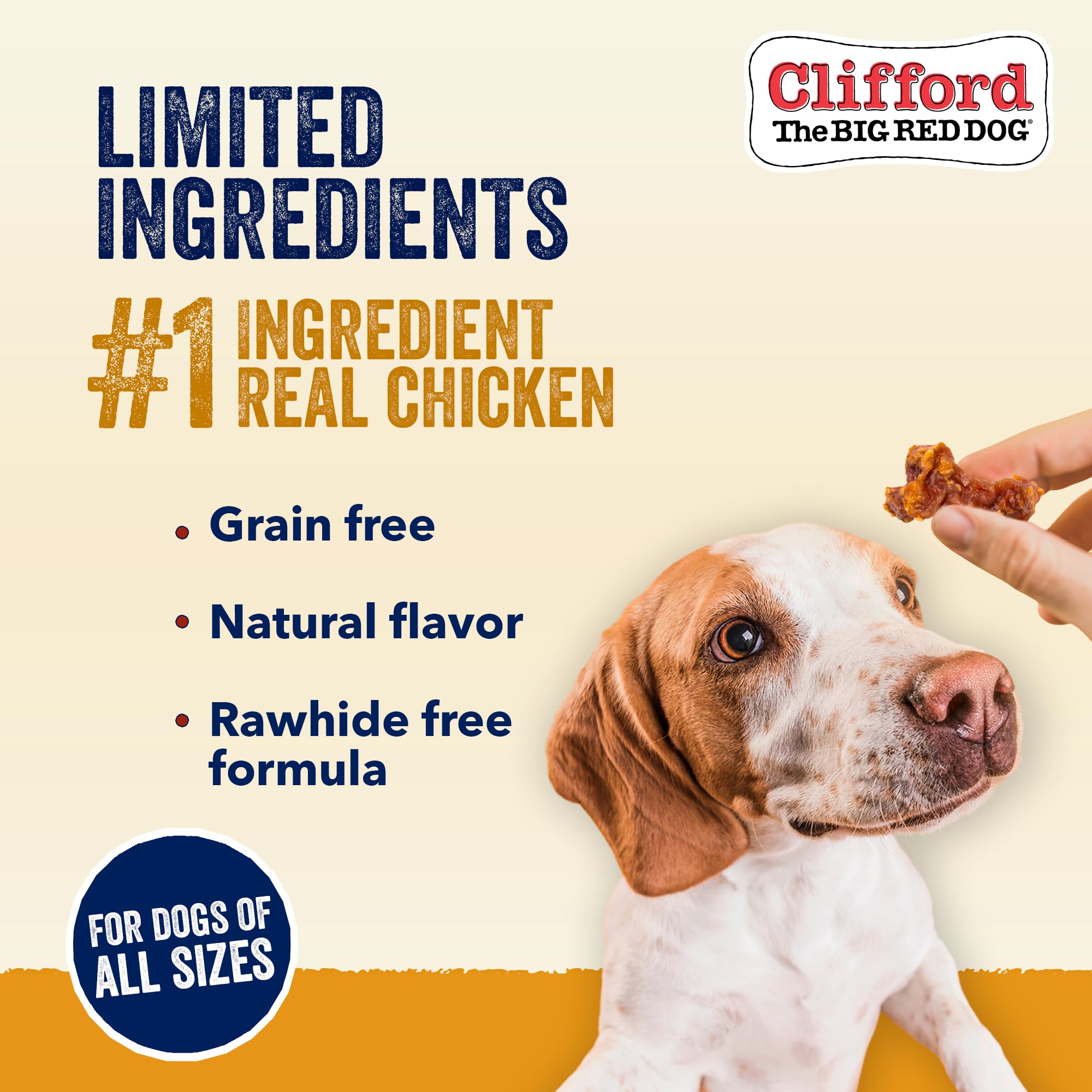 Clifford The Big Red Dog Soft Training Treats high-protein-reward photo underscores protein-packed bites.