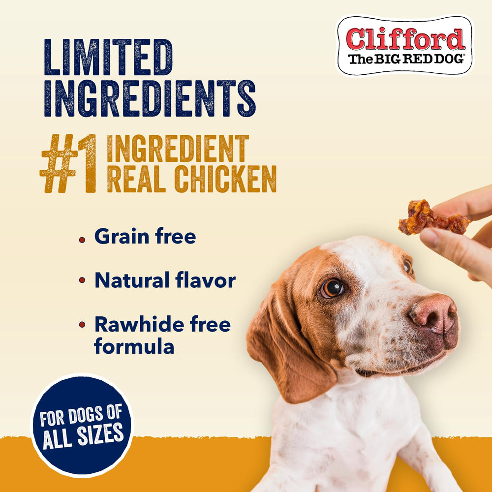 Clifford The Big Red Dog Soft Training Treats high-protein-reward photo underscores protein-packed bites.