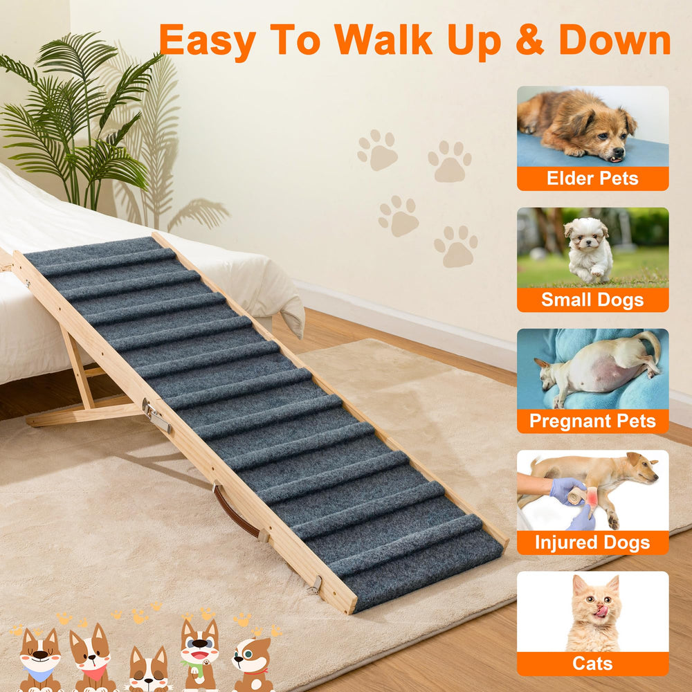 Clikuutory 55.1-inch ramp with five height settings for beds.