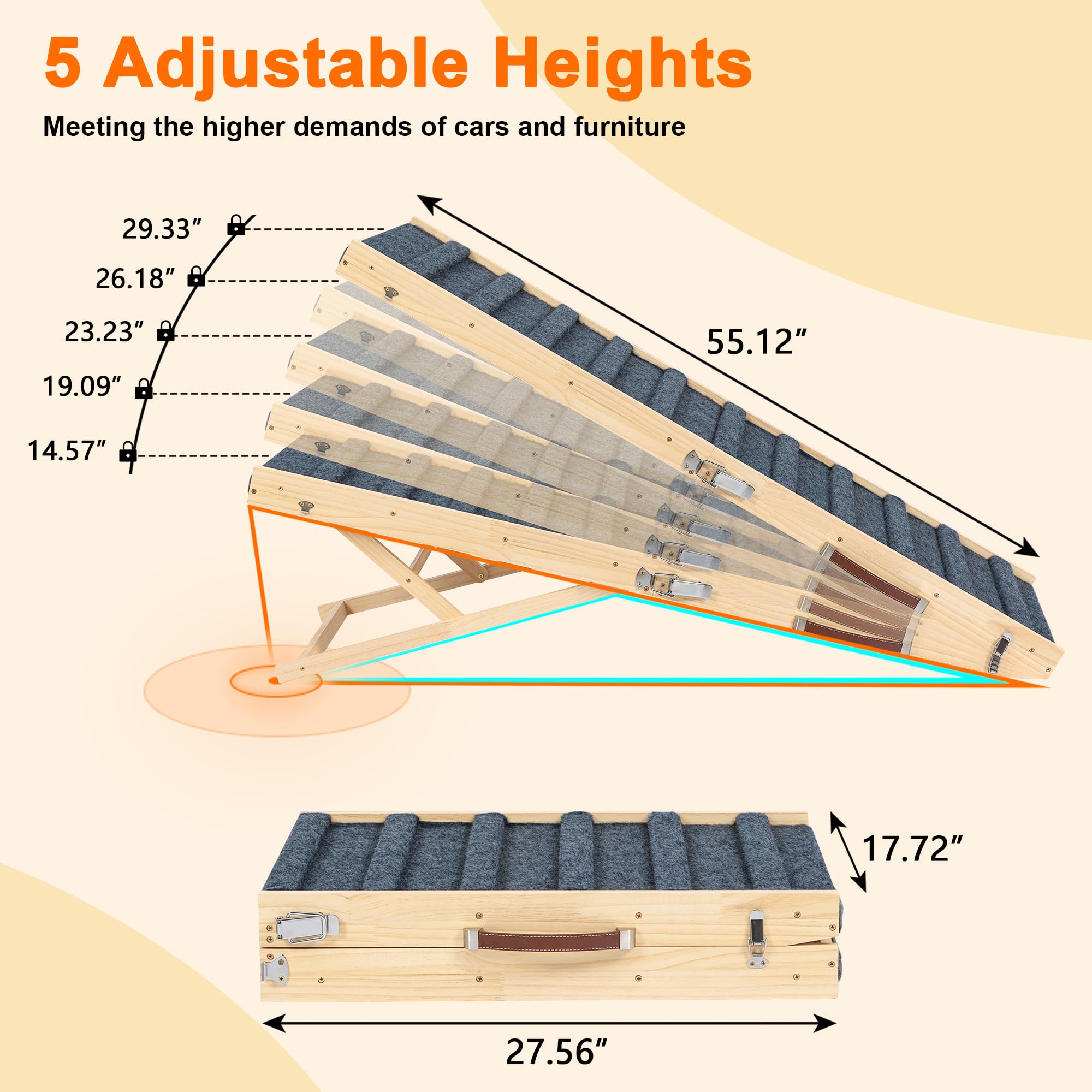 Clikuutory portable ramp with carry handle for travel.