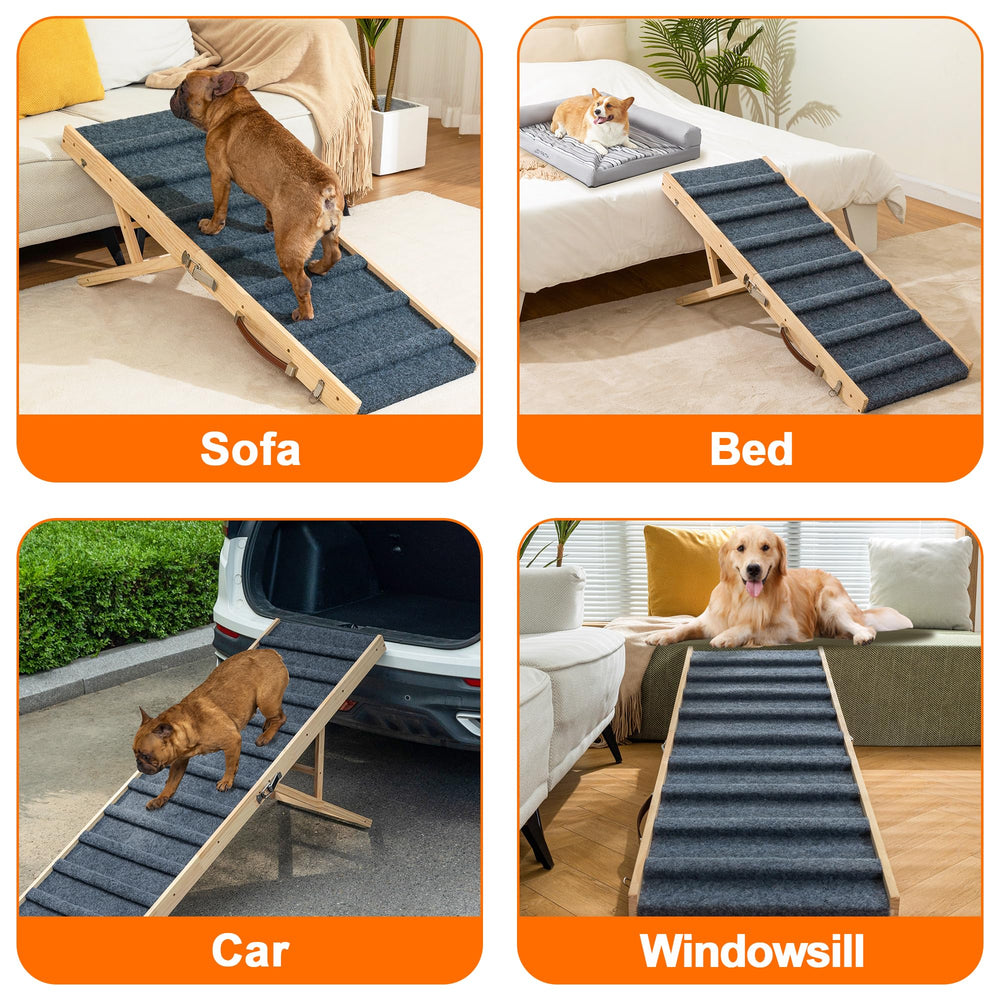 Clikuutory dog ramp portable-storage design fits in cars or under furniture.