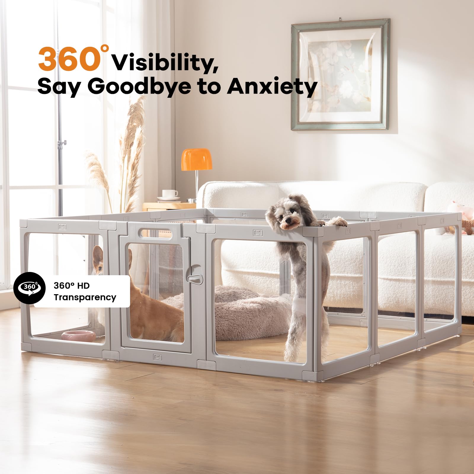 ClimbHope clear acrylic panels close-up showing seamless design for a stress-free environment.