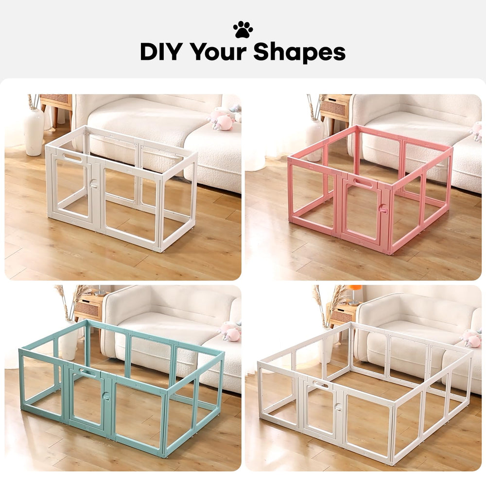 ClimbHope dog playpen with door gates and easy-clean acrylic surface.