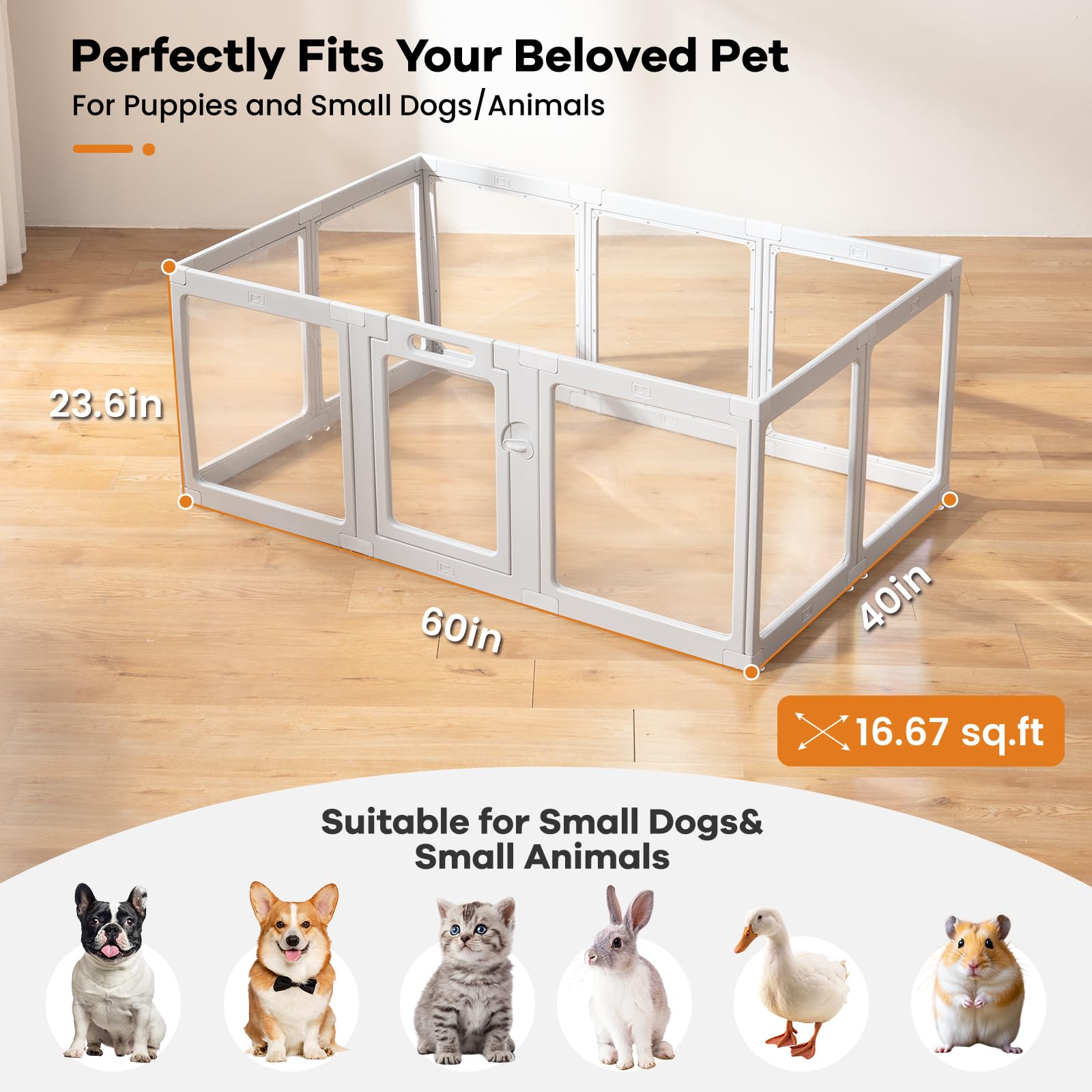 ClimbHope multi-use small pet playpen used as play yard or training barrier.