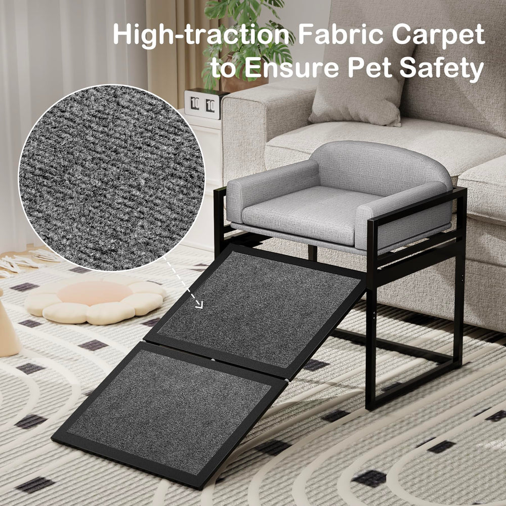 Clioran metal-frame pet stairs ensure durable support for active pets on furniture