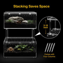 Clioran PC large terrarium 360-degree view highlights clear explosion-proof plastic
