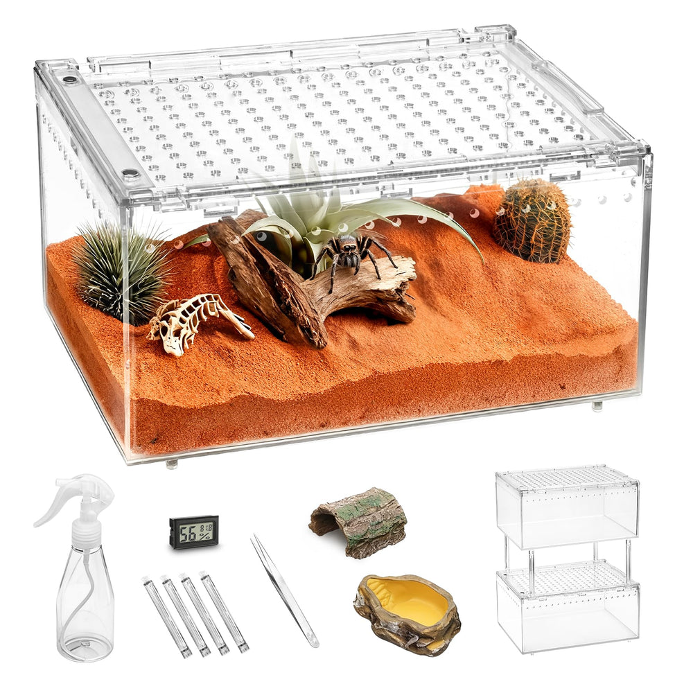 Clioran PC large terrarium lid close-up showing magnetic lock for escape-proof enclosure