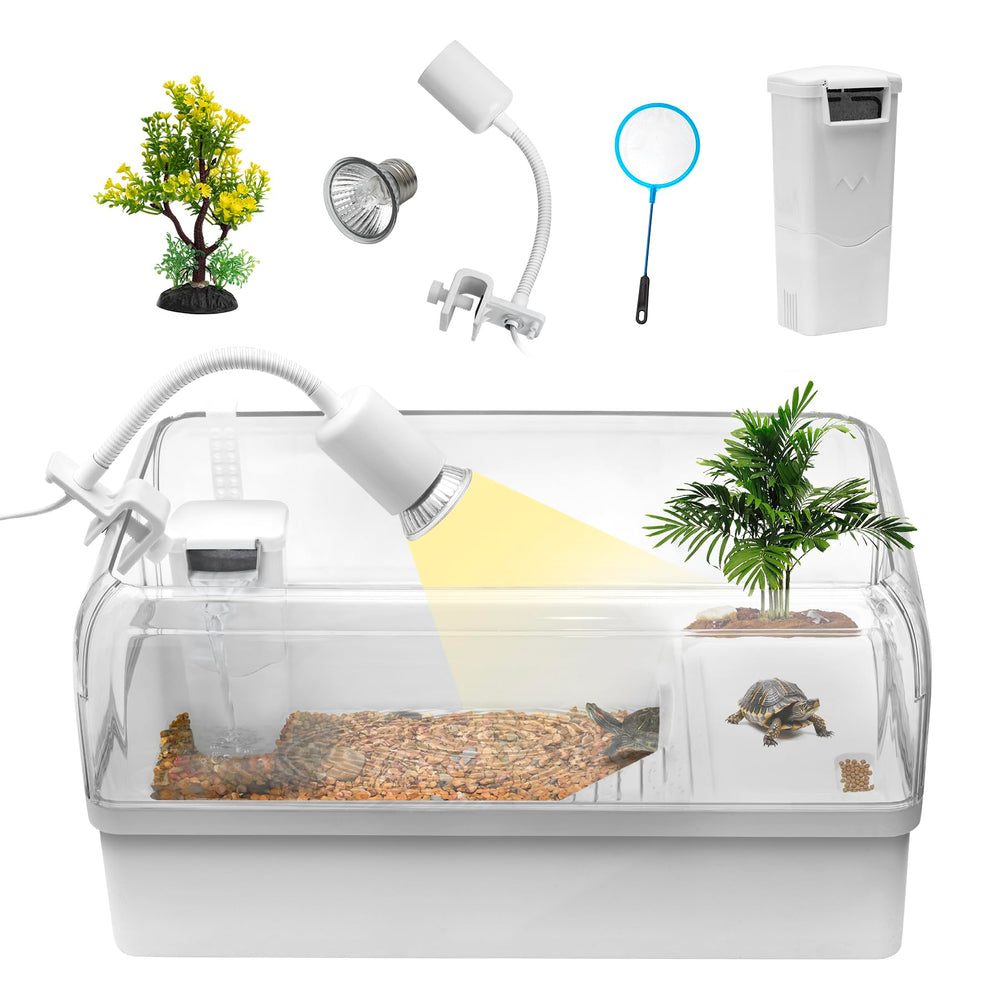 Clioran Turtle Tank Acrylic Habitat Kit with clear viewing for easy observation.