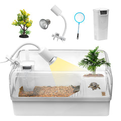 Clioran Turtle Tank Acrylic Habitat Kit with clear viewing for easy observation.