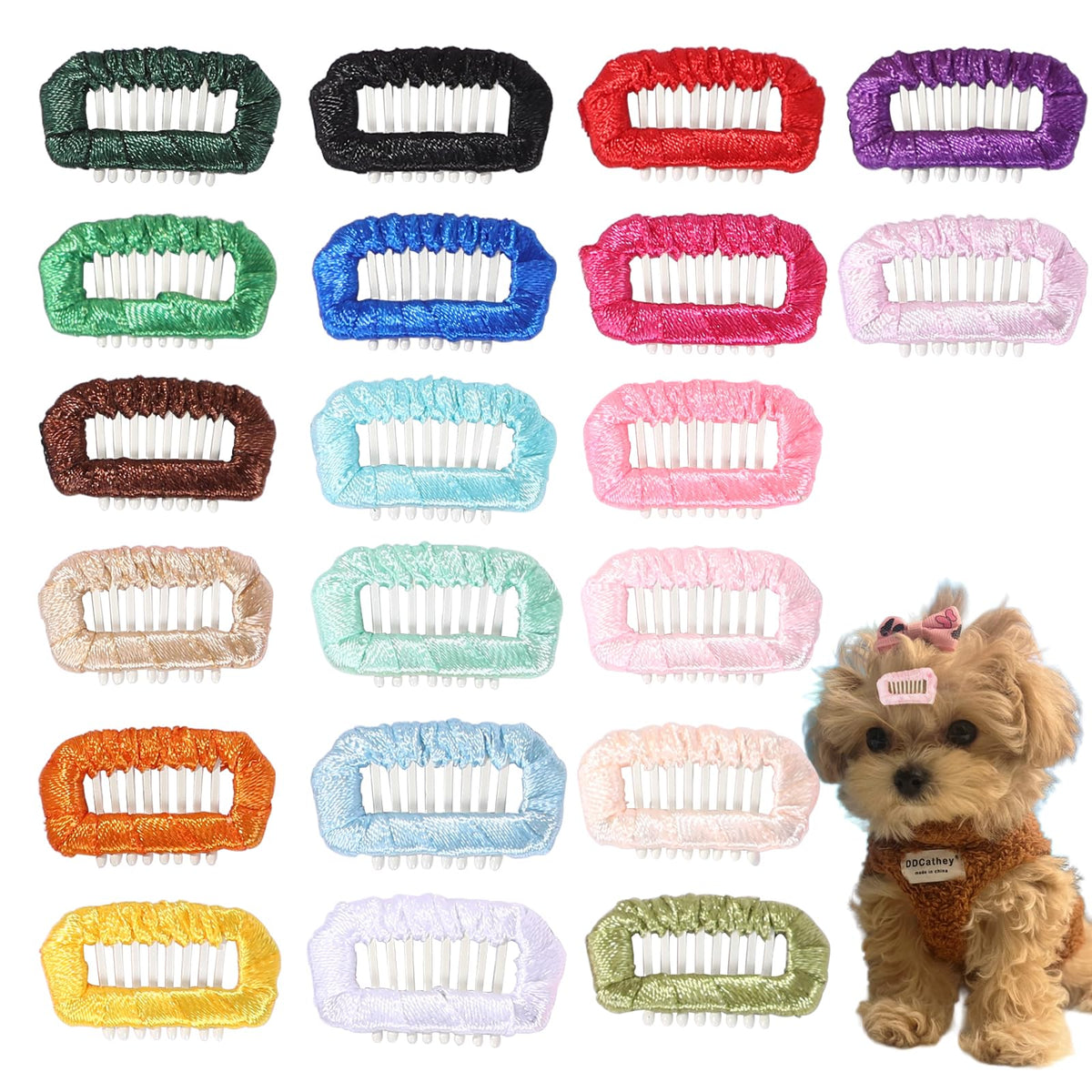 Clipband dog hair bows red mix 20pcs closeup shows vibrant colors for chic outfits