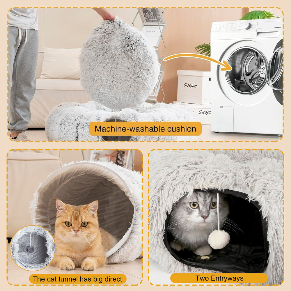 CLKHOWL circle centre mat offers roomy interior for small cats or tiny dogs.