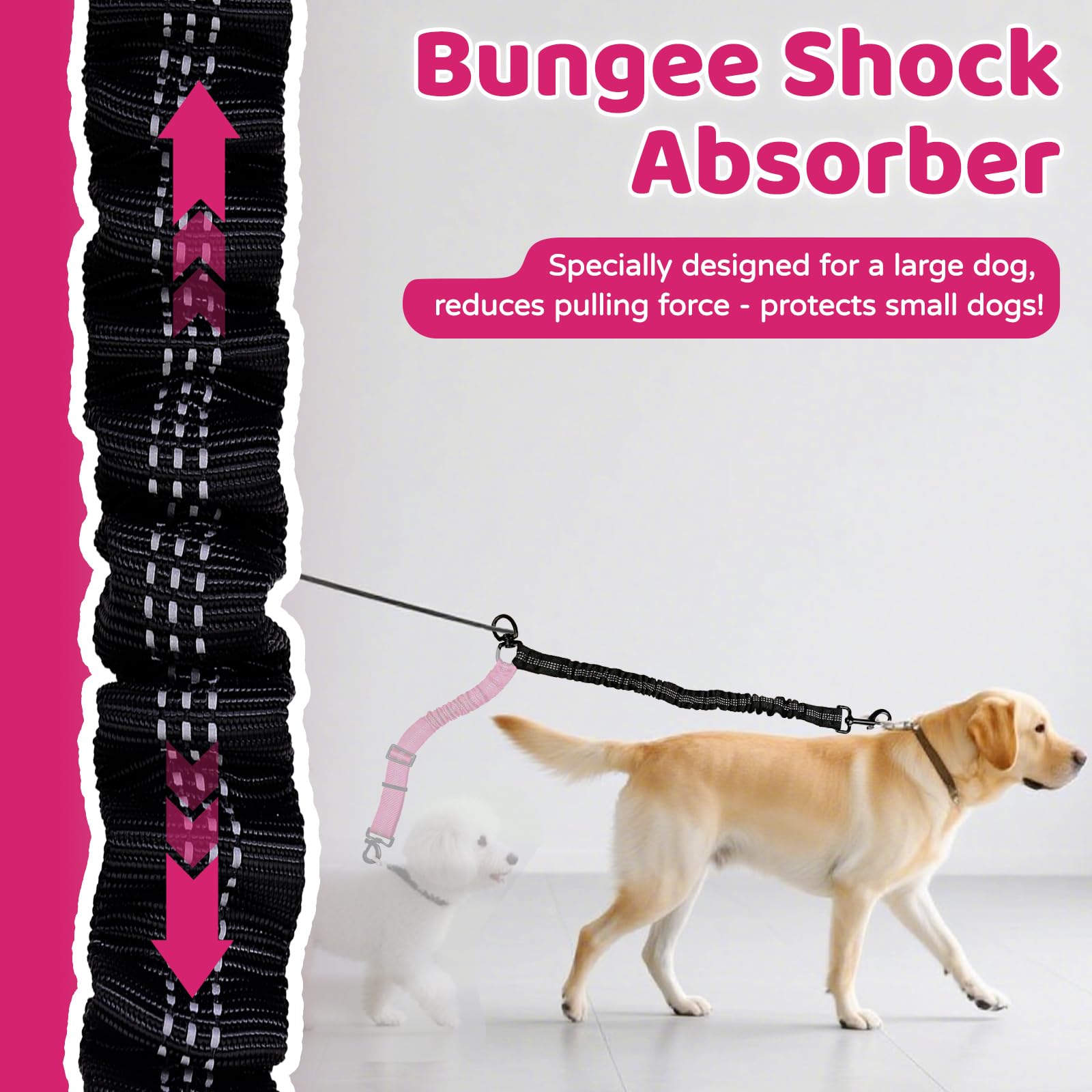 CLLGrocery Adjustable slide-buckles for customizable leash length and control