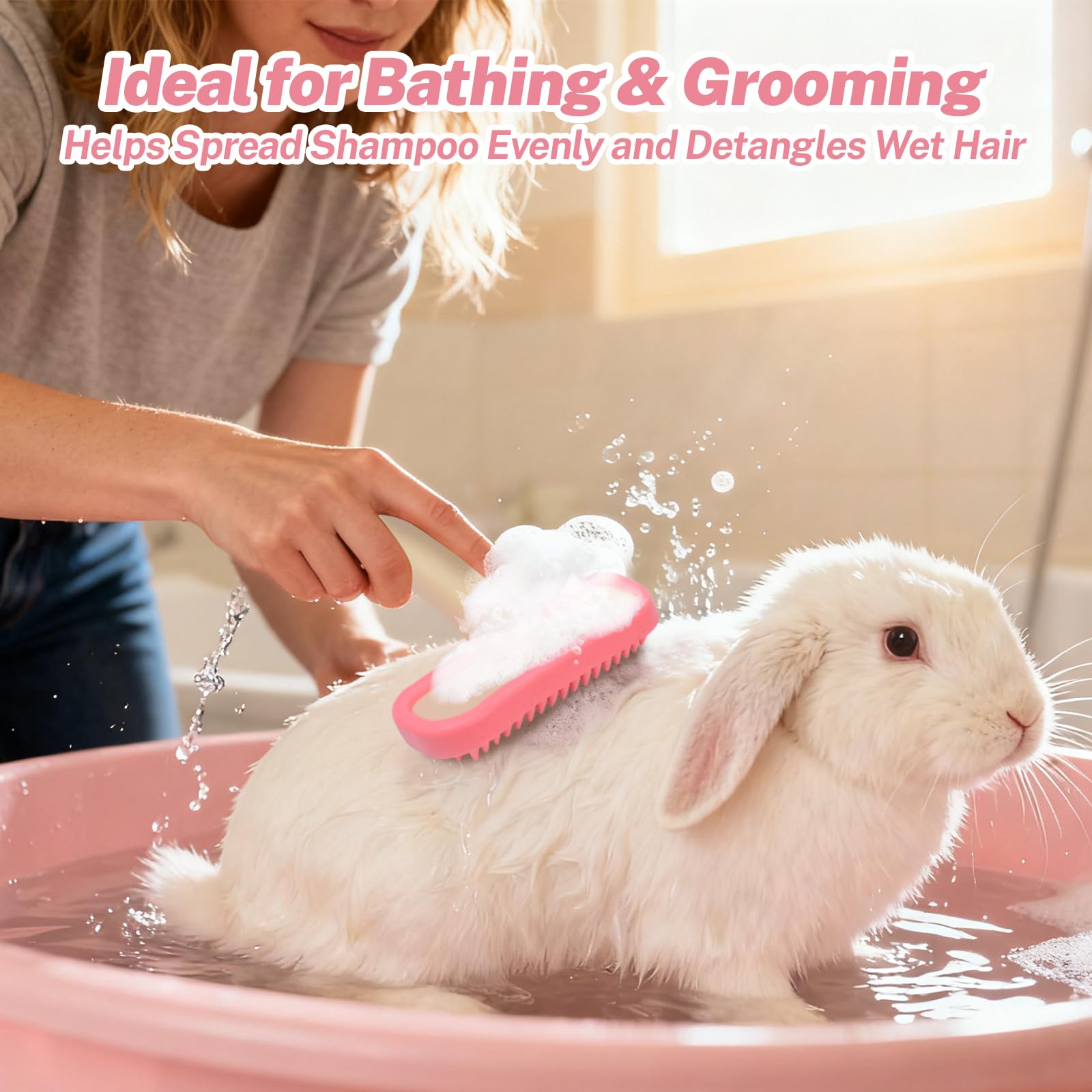CLLGrocery Small Pet Brush ergonomic handle highlights comfortable grip during grooming.