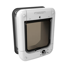 Closer Pets Cat Mate flap mounting illustration showing secure installation.