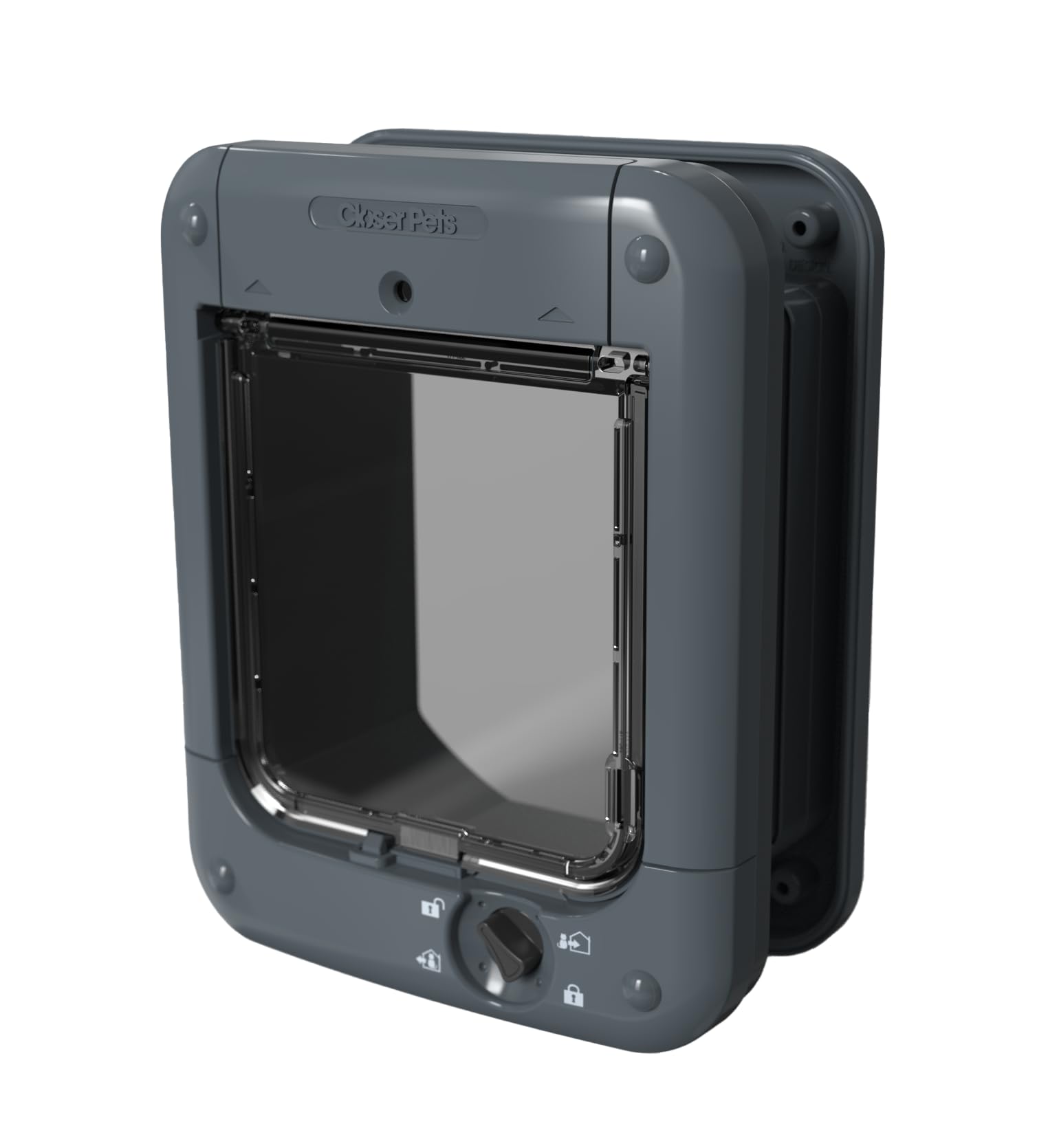 Closer Pets microchip cat flap front view demonstrates secure access and wildlife exclusion