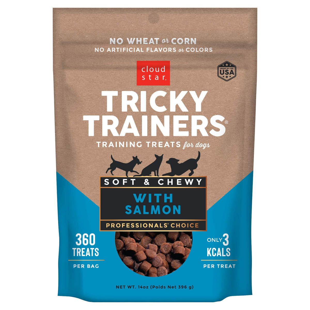 Cloud Star Tricky Trainers packaging shows a two-pack bag for easy training rewards