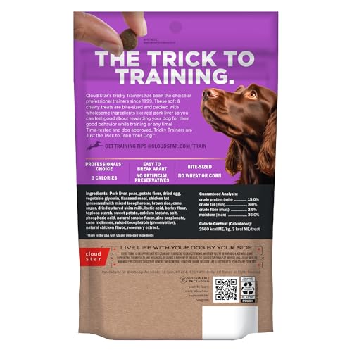 Close-up of Cloud Star Tricky Trainers soft liver treats for training rewards.