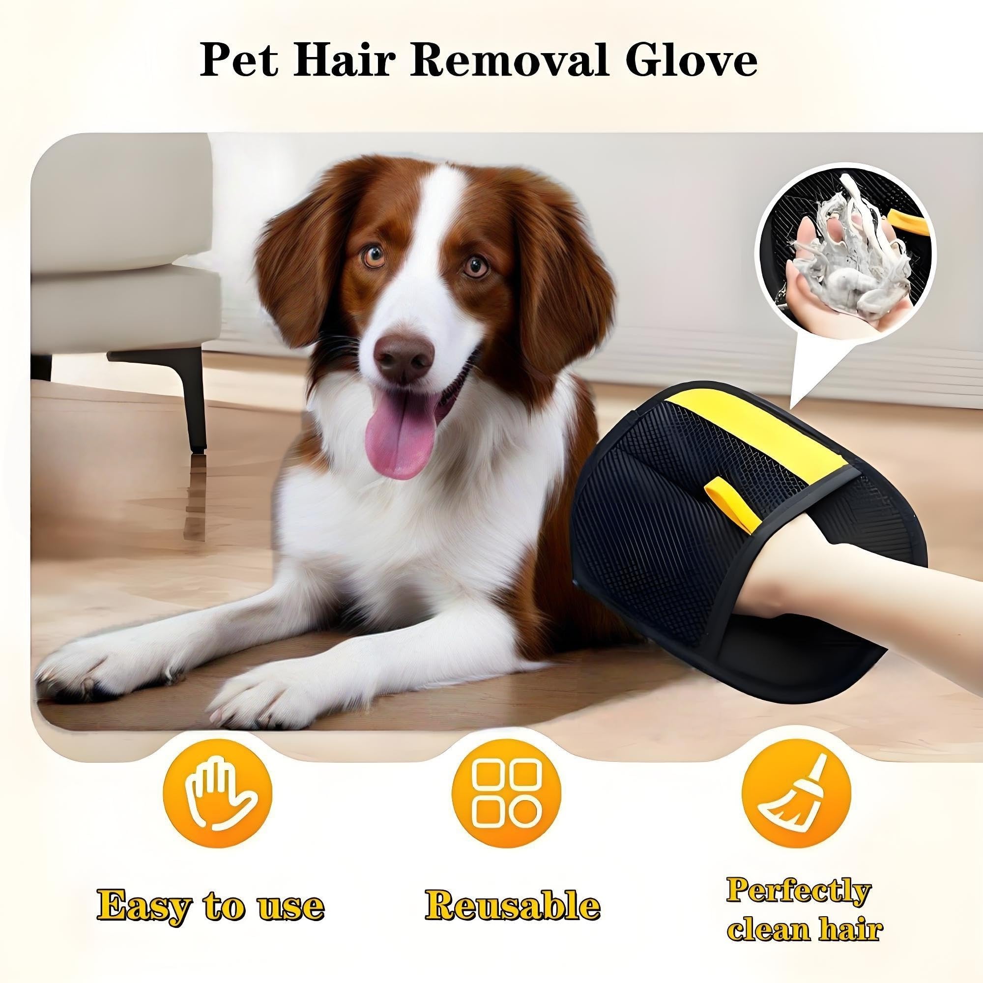 CLPCLP pet hair comb included for precise grooming after glove use.
