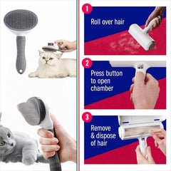 CLPCLP pet hair comb included boosts effectiveness on stubborn fur