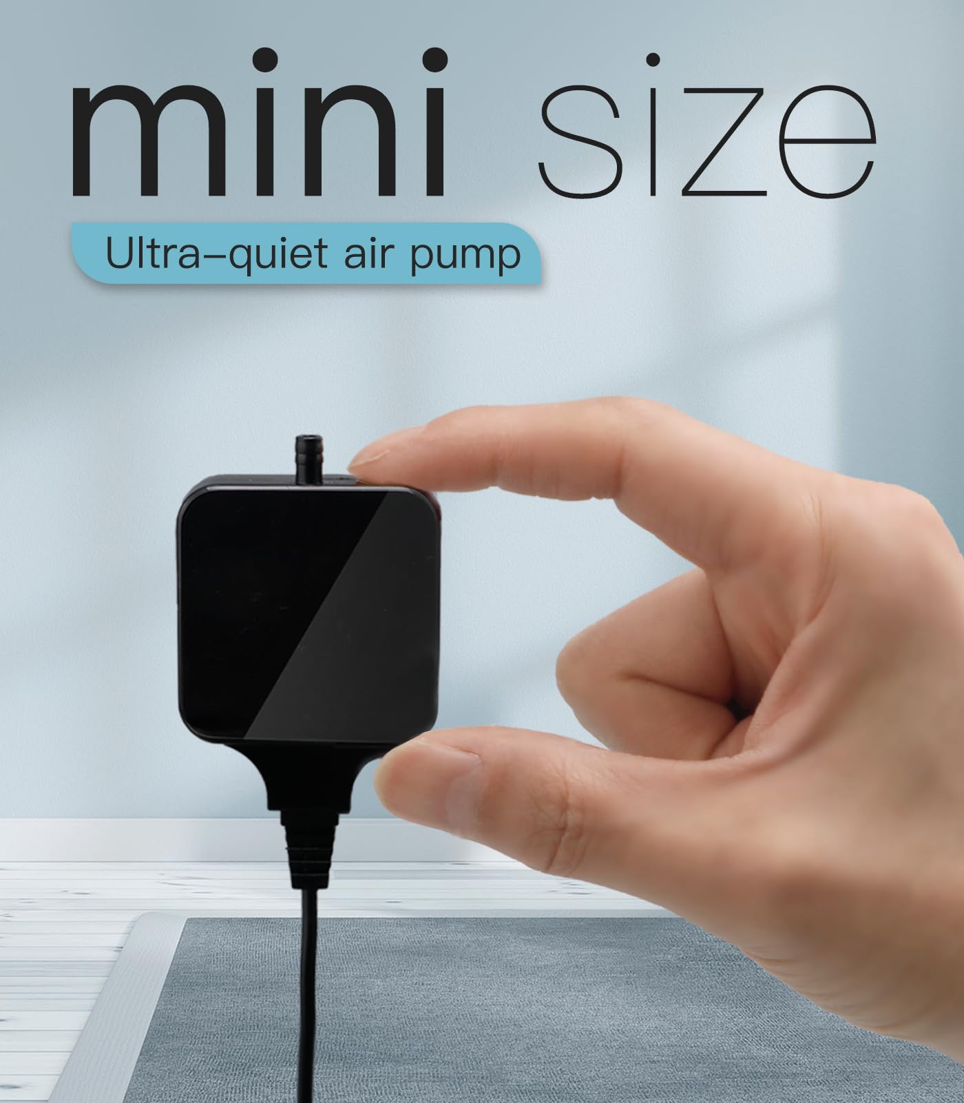 Clscea aerator wall-attachment keeps the pump securely on the tank.