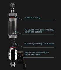 Clscea check valve prevents back-siphoning to protect your aquarium setup.