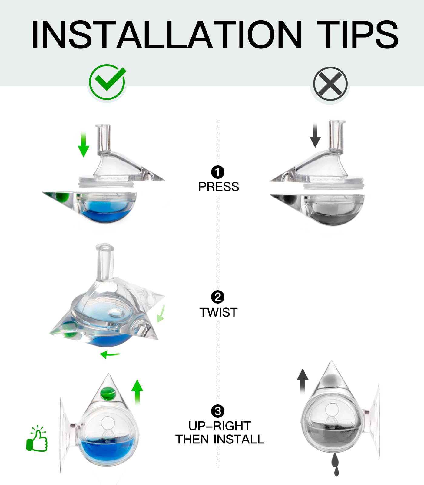 Clscea detachable-design CO2 checker allows easy solution refill and cleaning