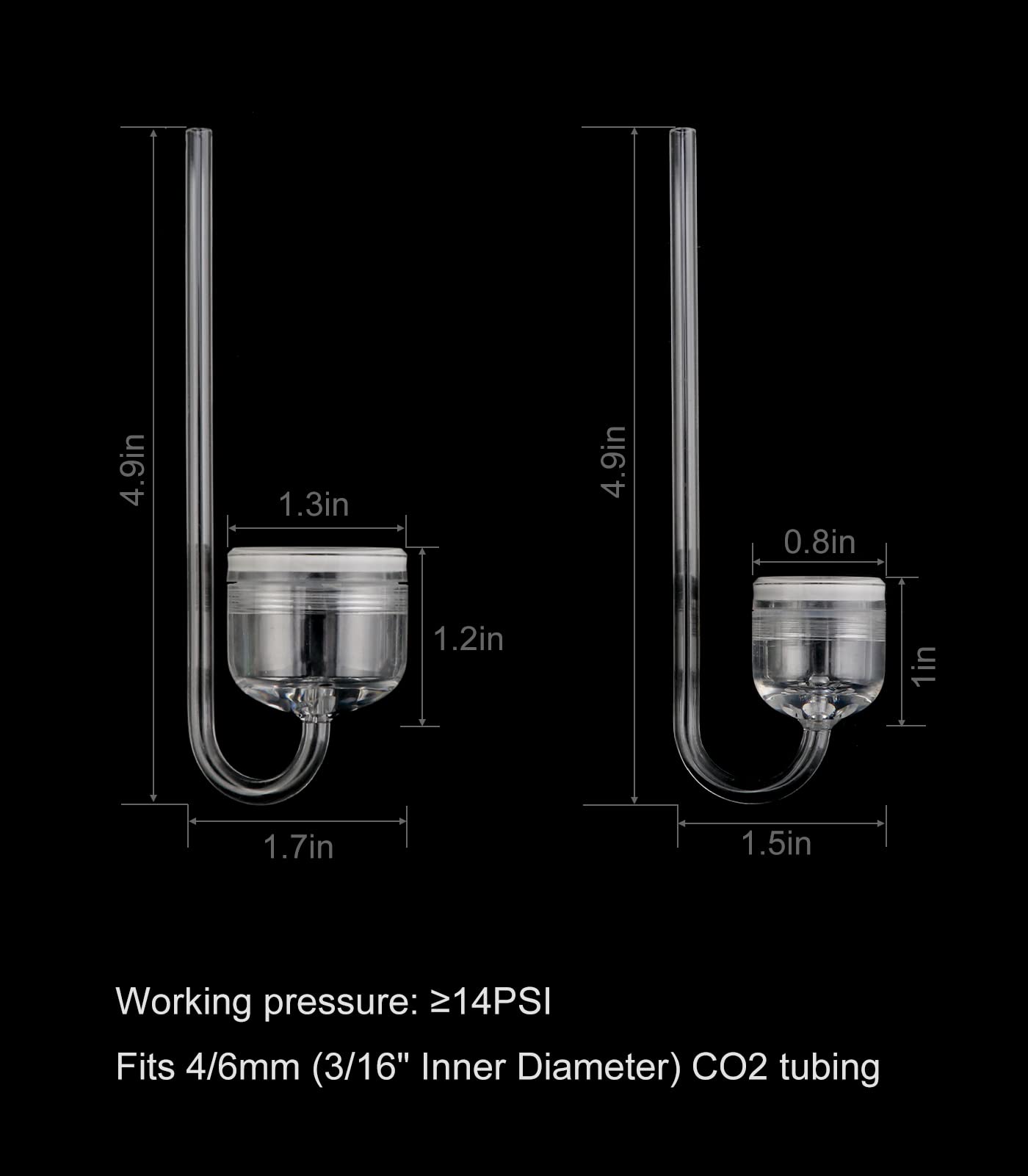 Clscea diffuser connects to 4/6mm CO2 tubing