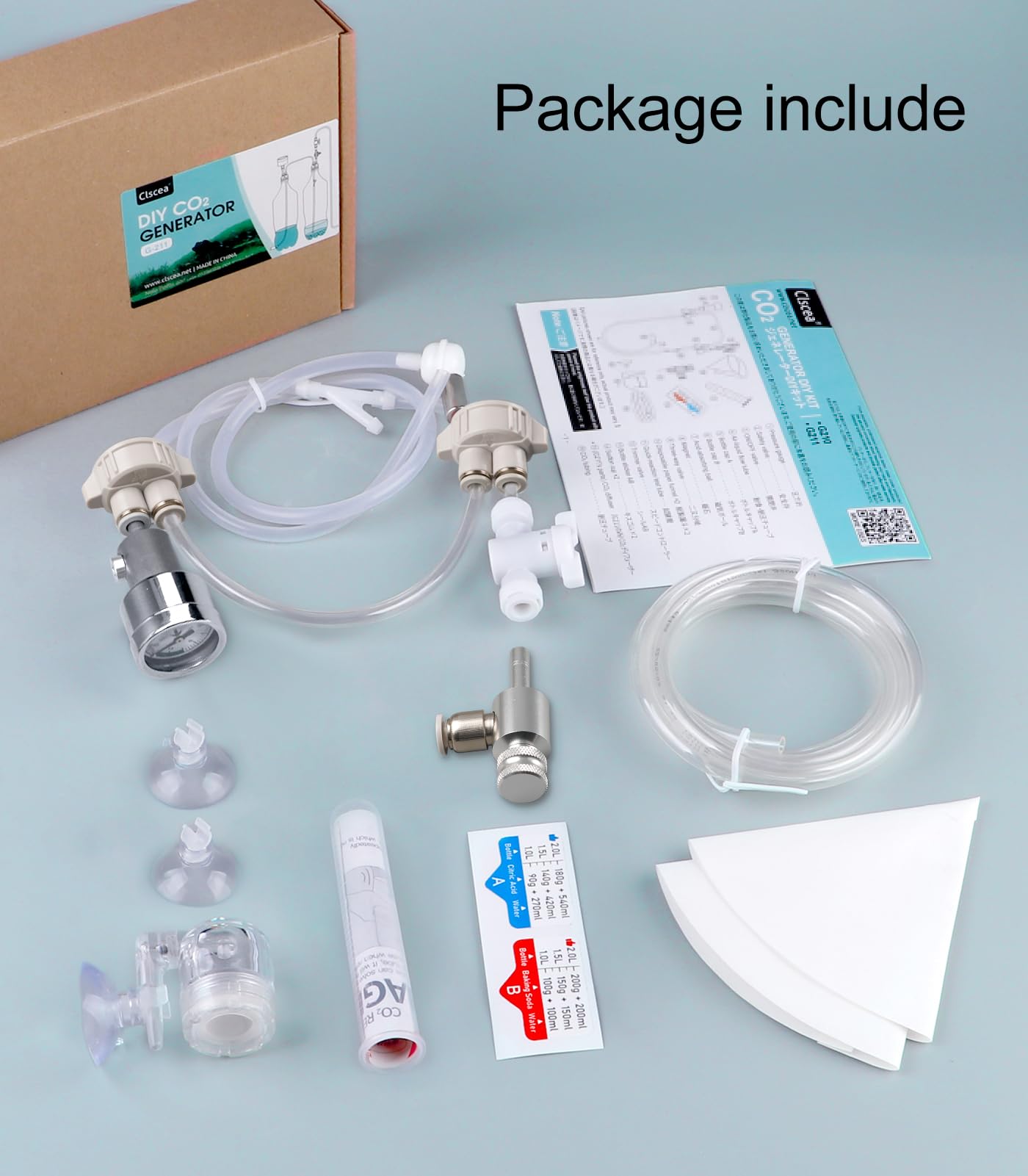 Clscea G211 system kit shown for easy aquarium CO2 integration.